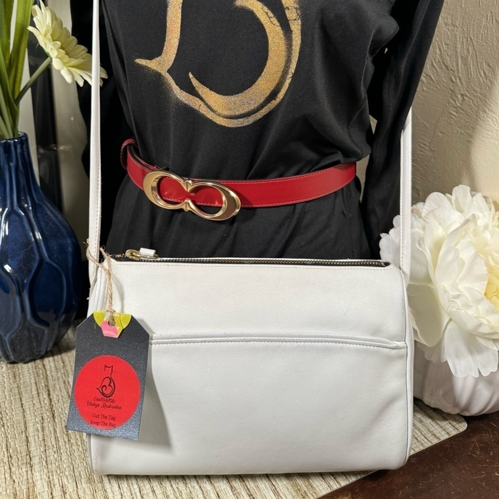 Vintage Coach White Slim Zip Bag 4018 - Picture 9 of 12
